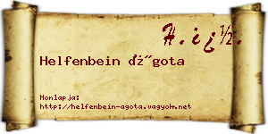 Helfenbein Ágota névjegykártya